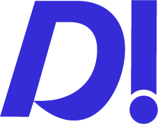 D! symbol blue